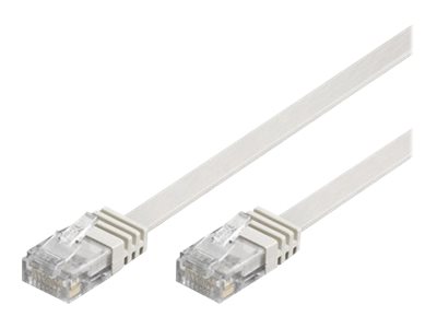 DELTACO - Patchkabel - RJ-45 (han) til RJ-45 (han) - 2 m - UTP - CAT 6 - formet, flad - hvid