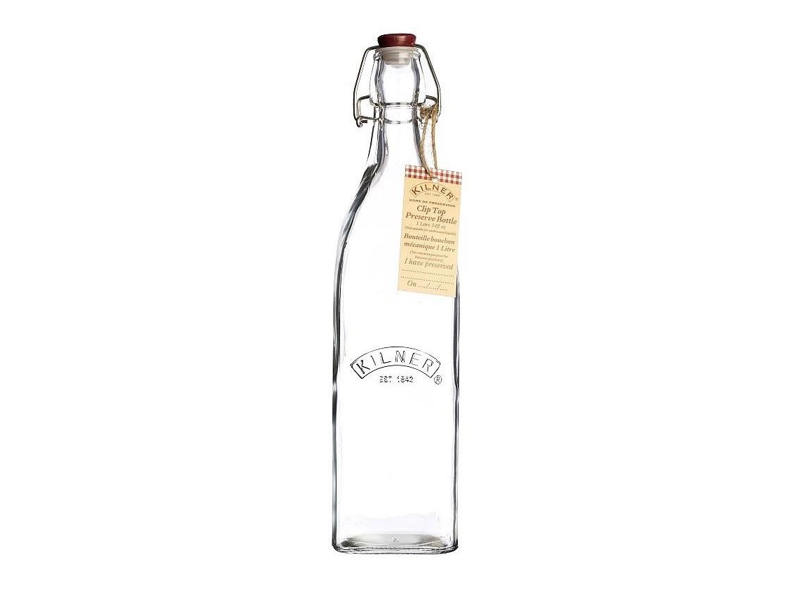 Kvadratinis Butelis Su Užsegimu 1 L / Kilner