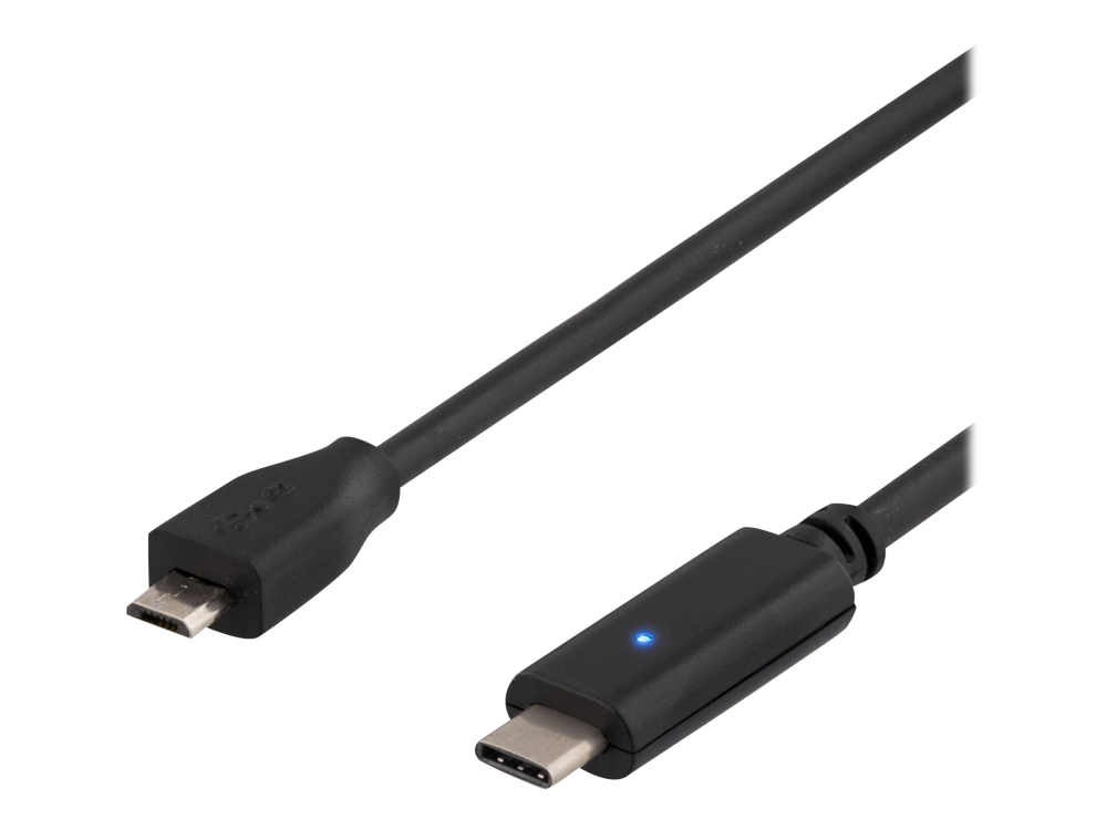 Deltaco - Usb-Kabel - Micro-Usb Type B (Han) Til 24 Pin Usb-C (Han) - Usb 2.0 - 1 M - Sort