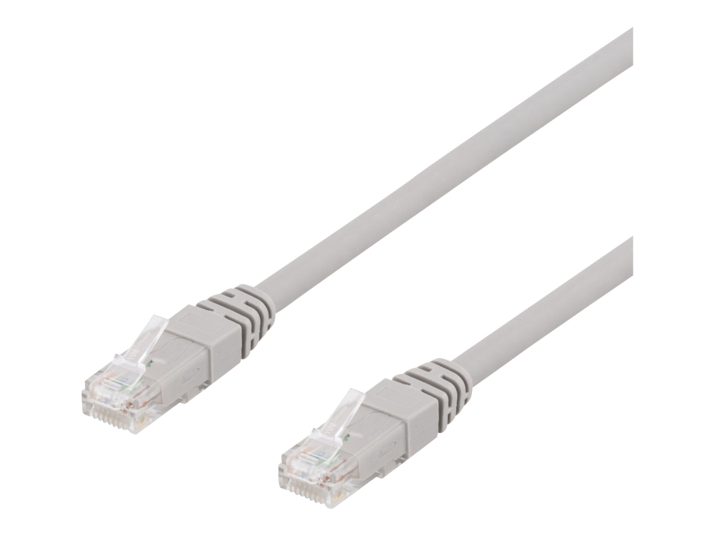 DELTACO TP-65AU - Patchkabel - RJ-45 (han) til RJ-45 (han) - 5 m - UTP - CAT 6a - halogenfri - grå