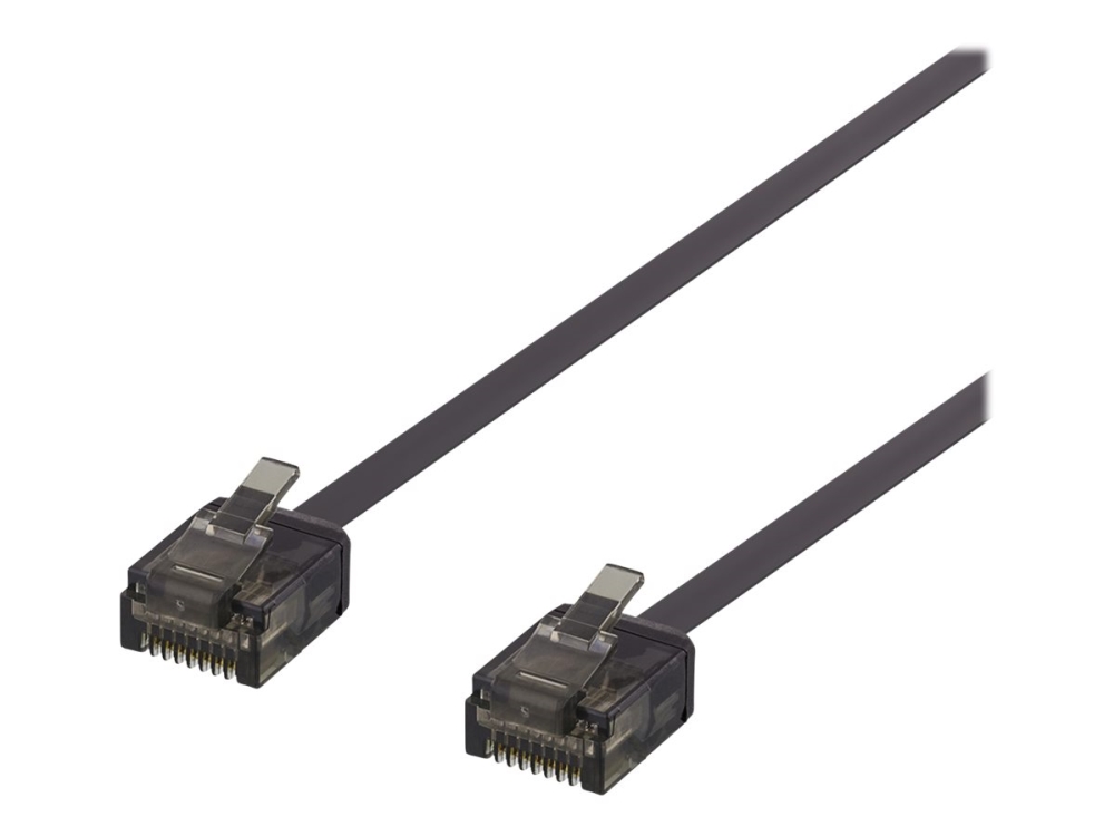 DELTACO - Patch-kabel - RJ-45 (hane) till RJ-45 (hane) - 3 m - UTP - CAT 6a - halogenfri, formpressad, platt - svart | Datakablar | GameStuff