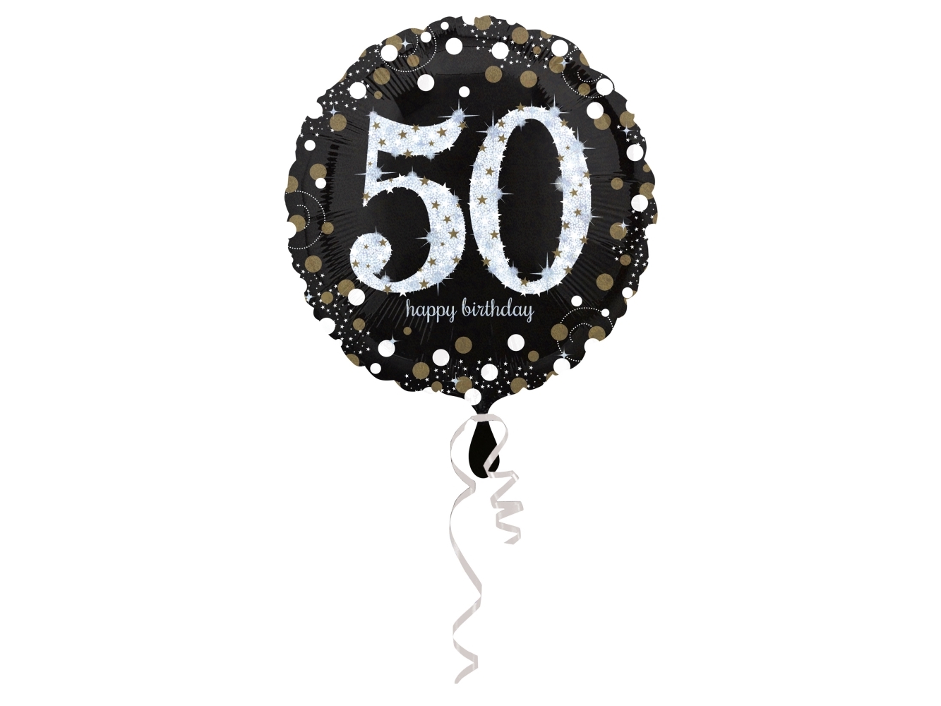 Amscan 3213101, Legetøjsballon, Folie, Sort, Brun, Hvid, Fødselsdag, Rund, 43 cm