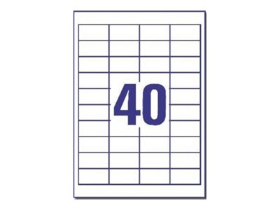 Avery Zweckform Universal - Papir - permanent klæbemiddel - hvid - 48.5 x 25.4 mm 8000 etikette(r) (200 ark x 40) etiketter