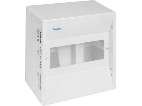 Hager Miniabdeckung Gd106e 6 Modulemit Pe-Klemmenhöchstmaßbxt: 180 X 146 X 82 Mmip 30