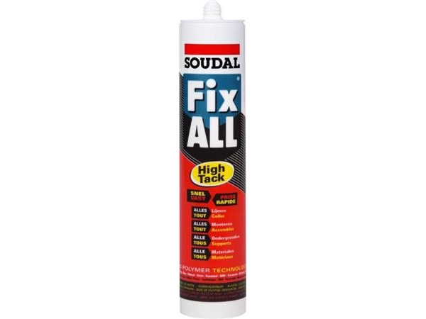 Soudal Sealant Fix All High Tack Grau 290Ml Kartusche Hochwertiger 1-Komponenten-Dichtstoff Mit Hoher Haftfähigkeit, Basierend Auf Ms-Polymer