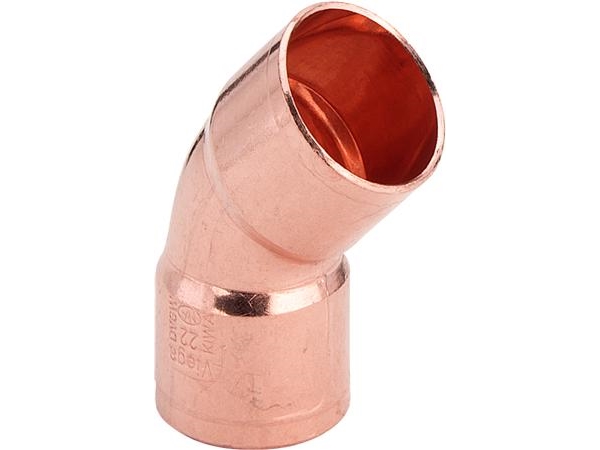Böjning 45° 15 mm - med två lödhylsor | VVS Artiklar - Rör & Kopplingar - Kopparrör och rördelar | GameStuff