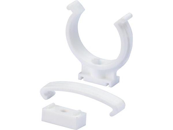 50 mm Rörhållare med avståndsklods vit | EL Artiklar - Vägar & tillägg - Kablar & rörhållare | GameStuff
