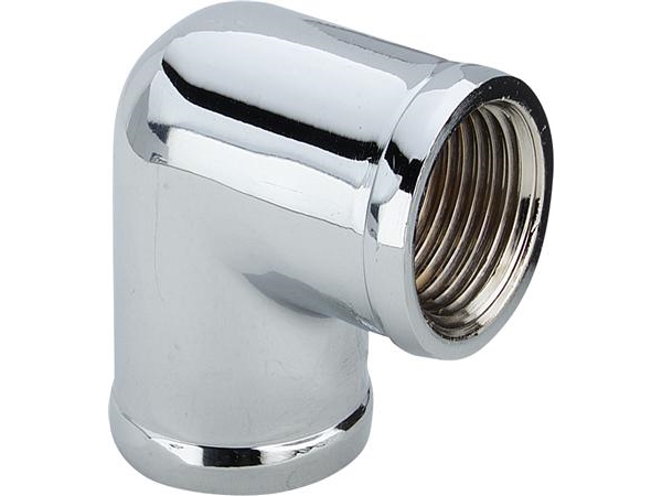 Vinkel 90° hylsa/muff mässing förkromad 1/2 | VVS Artiklar - Rör & Kopplingar - Rördelar i mässing | GameStuff