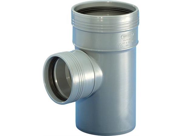 Alternativ bild 0 för Wavin PP grenrør 88,5 grader Ø 40-40 mm grå
