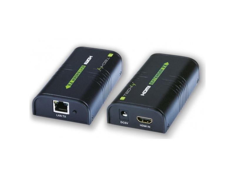 Techly IDATA EXTIP-373, 1920 x 1200 pixel, AV sender & modtager, 120 m, Sort, HDCP