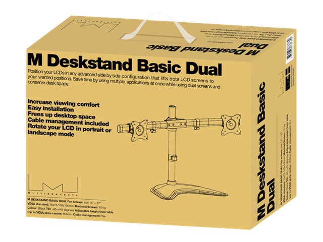 Multibrackets 3330, Freistehend, 16 Kg, 38,1 Cm (15 Zoll), 68,6 Cm (27 Zoll), 100 X 100 Mm, Schwarz