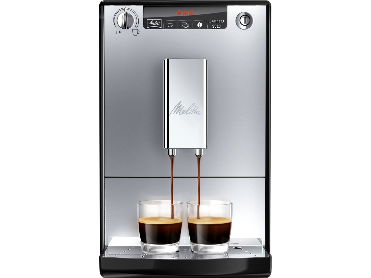 Melitta Caffeo Solo, Espressomaschine, 1,2 L, Kaffeebohnen, Eingebautes Mahlwerk, 1400 W, Silber