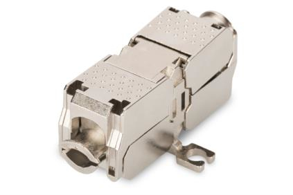 Digitus Cat 6A Cat Verbinder (Kupplung Für Feldanwendungen), 500 Mhz, Rj-45, Metallisch, Cat6a, Nickel, Zink, 26 Mm