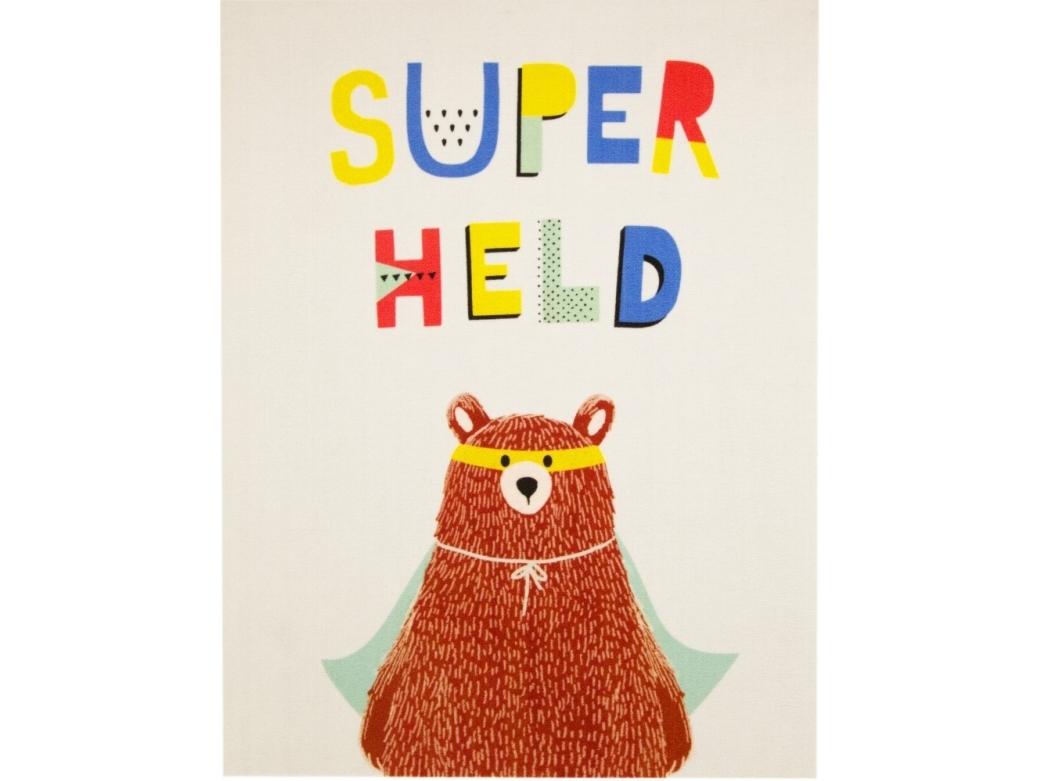 Super Helt Bjørn De Luxe gulvtæppe til børn 95x125 | Baby & barn - Barnrummet - Filtar till barn | GameStuff
