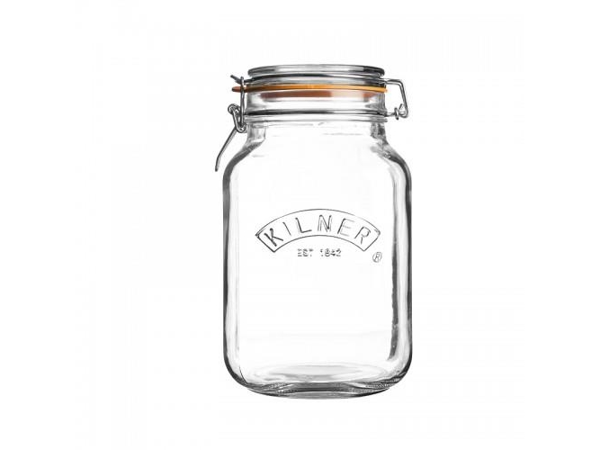 Firkantet Glas Med Clip Top-Låg, 1,5 L / Kilner