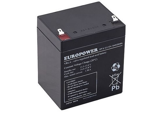 Europower Batterie 12V 5Ah Agm Europower Ep5-12