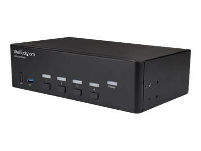 Startech.Com 4 Port Hdmi Kvm Switch - 4K 30Hz - Zwei Displays, 3840 X 2160 Pixel, 4K Ultra Hd, Rack-Einbau, 18 W, Schwarz