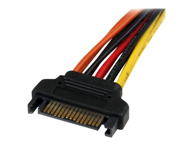 Startech.Com Sata Y-Strom-Adapterkabel Mit Verriegelungs Clip 15Cm - S-Ata Y Splitter Stromkabel St/Bu, Sata 15-Pin, 2 X Sata 15-Pin, 0,15 M, Stecker