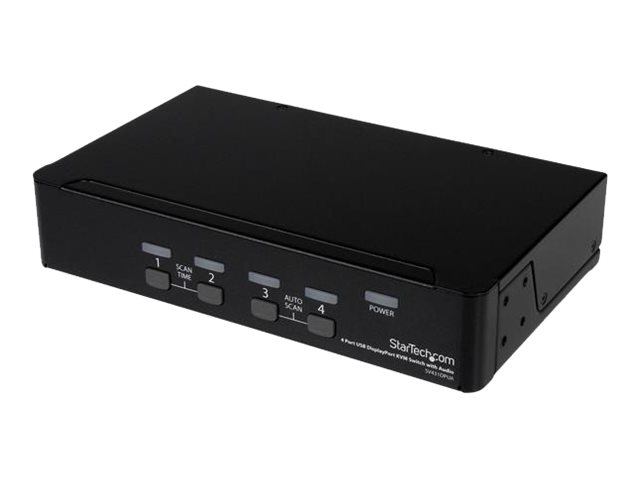 Startech 4 Port Displayport Kvm Switch W/ Audio - Usb, Keyboard, Video, Mouse, Computer Switch Box For 2560X1600 Dp Monitor (Sv431dpua) - Kvm / Audio