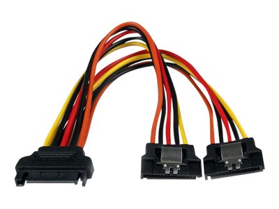 Startech.Com Sata Y-Strom-Adapterkabel Mit Verriegelungs Clip 15Cm - S-Ata Y Splitter Stromkabel St/Bu, 0,15 M, Sata 15-Pin, 2 X Sata 15-Pin, Männlic