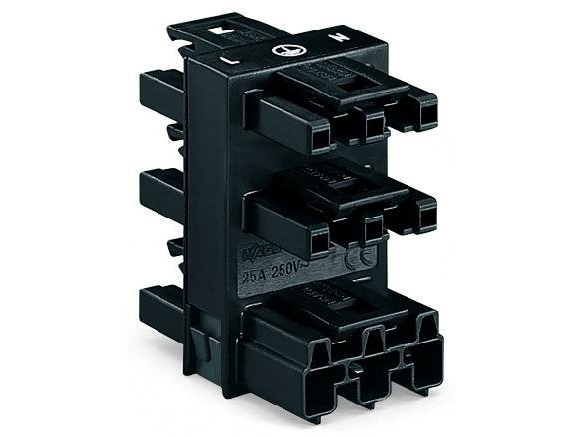 Wago 770-608, Svart, Polyamid, 25 A, 250 V, 30 mm, 48 mm | Stickproppar och uttag | GameStuff