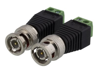 Deltaco Tbl-1011 - Antenne-Konnektor - Bnc (Han) Til 2 Pins Terminalblok Kan Skrues - Sort (Pakke Med 2)