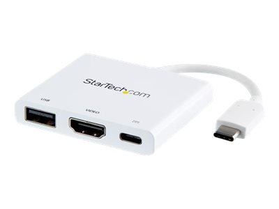 Startech.Com Usb-C Zu Hdmi Adapter - Weiß - 4K 30Hz - Thunderbolt 3 Kompatibel - Mit Power Delivery (Usb Pd) - Usb C Dongle (Cdp2hduacpw) - Videoadap
