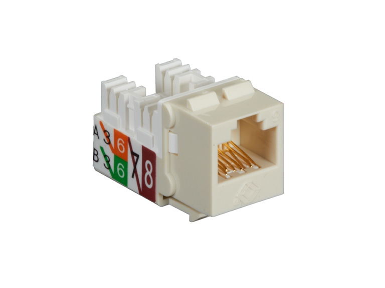 Black Box Fmt635-R3, Flad, Hvid, Rj-45, Hunstik, Nikkel/Guld, Cat6