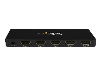 Startech.Com 4 Port Hdmi 4K Video Splitter - 1X4 Hdmi Verteiler Mit Aluminiumgehäuse - 4K 30 Hz, Hdmi, 4X Hdmi, 3840 X 2160 Pixel, Schwarz, Aluminium