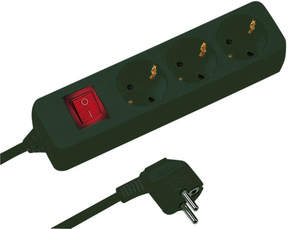 Rev 0512371555, 1,4 M, 3 Ac-Ausgänge, Indoor, Schwarz, 250 V, 50 Hz