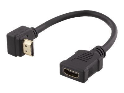 Deltaco Hdmi-21B - Hdmi-Adapter - Hdmi-Stecker Gewinkelt Auf Hdmi-Buchse - 20 Cm - Schwarz