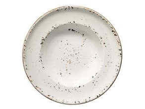 Tallrik Deep Bonna Grain Ø27cm Porslin Vit med brunt stänk (6 st) | N - A | GameStuff