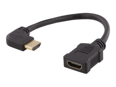 Deltaco Hdmi-21C - Hdmi-Adapter - Hdmi-Buchse Auf Hdmi-Stecker Linksgewinkelt - 20 Cm - Schwarz