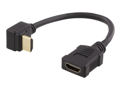 Deltaco Hdmi-21E - Hdmi-Adapter - Hdmi-Buchse Auf Hdmi-Stecker Abgewinkelt - 20 Cm - Schwarz