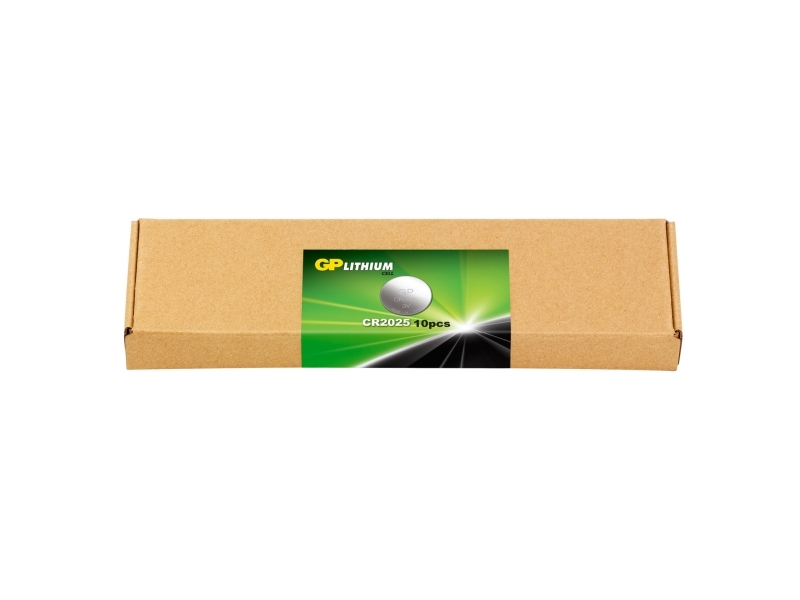 Gp Batteries Lithium Cr2025, Genopladeligt Batteri, Cr2025, Lithium-Manganese Dioxide (Limno2), 3 V, 10 Stk, Sølv