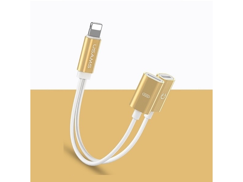 Usams Us-Sj160 Lightning Auf Lightning X2 Usb-Adapter, Gold (Sj1602l02)