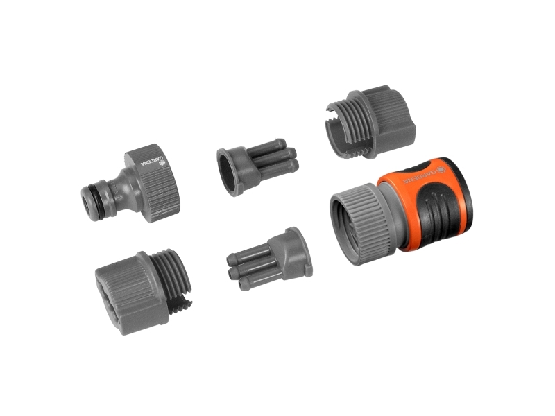 Gardena Schlauch-Regner-Anschlussset, Pistolen/Sprinkler-Anschluss, Grau, Orange