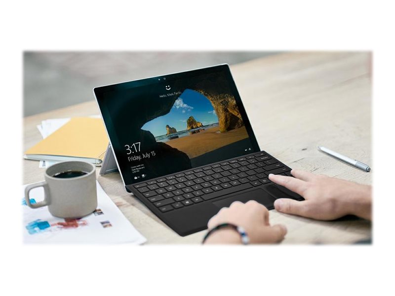 Surface Pro Type Cover with Fingerprint ID - keyboard - with trackpad accelerometer - Italian - black - Tastatur - Italiensk - Svart