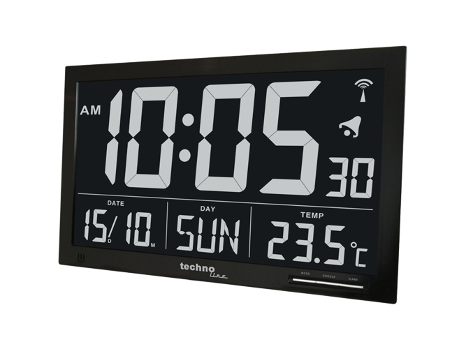 Technoline WS8007, Digital alarmur, Sort, LCD, AA, 368 mm, 228 mm