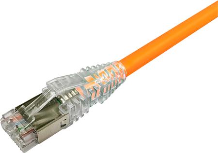 NETCONNECT Patchkabel cat 6A S/FTP PiMF, längd: 0,5 m färg: orange med LSZH-mantel | Datortillbehör - Kablar & adaptrar - Nätverkskablar | GameStuff