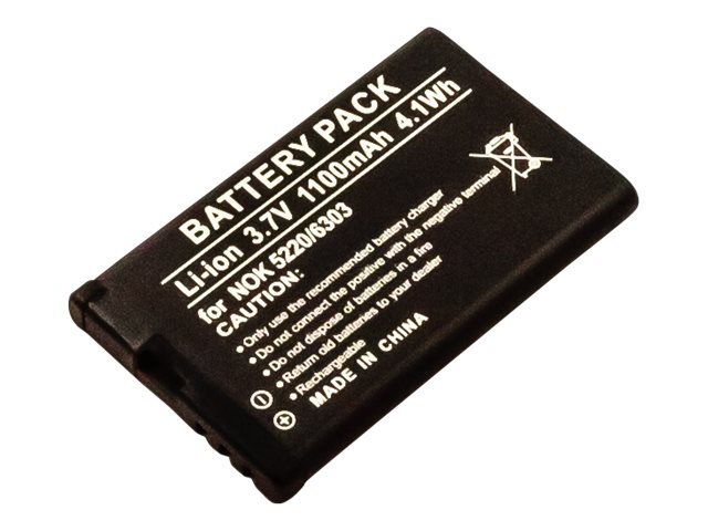 Ubetydelig at tiltrække Becks CoreParts - Batteri - Li-Ion - 1100 mAh - 4.1 Wh - for Nokia 3720, 5220,  6303, 6303i, 6730, C3-01, C5-00, C6-01