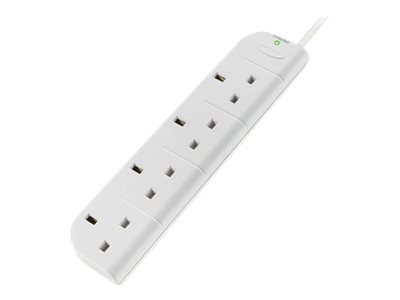 Belkin SurgeStrip E-Series - Överspänningsskydd - AC 250 V - utgångskontakter: 4 - Storbritannien - vit | Datorer & Surfplattor - UPS - Störningsskydd | GameStuff