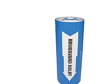 Rørmærkning 160mm x 10m - lyseblå *brugsvand koldt*