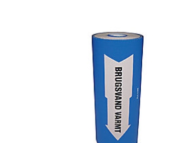 Rørmærkning 160mm x 10m - lyseblå *brugsvand varmt*