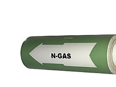 Rørmærkning 160mm x 10m - lys grøn *N-gas*