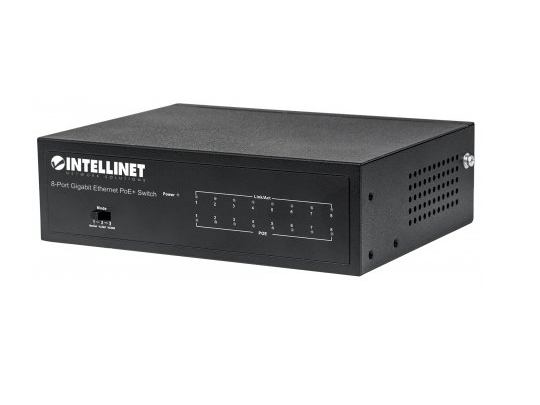 Intellinet 8-Port Gigabit Ethernet Poe+ Switch, Ieee 802.3At/Af Power Over Ethernet (Poe+/Poe)-Konform, 60 W, Desktop, Managed, Gigabit Ethernet (10/