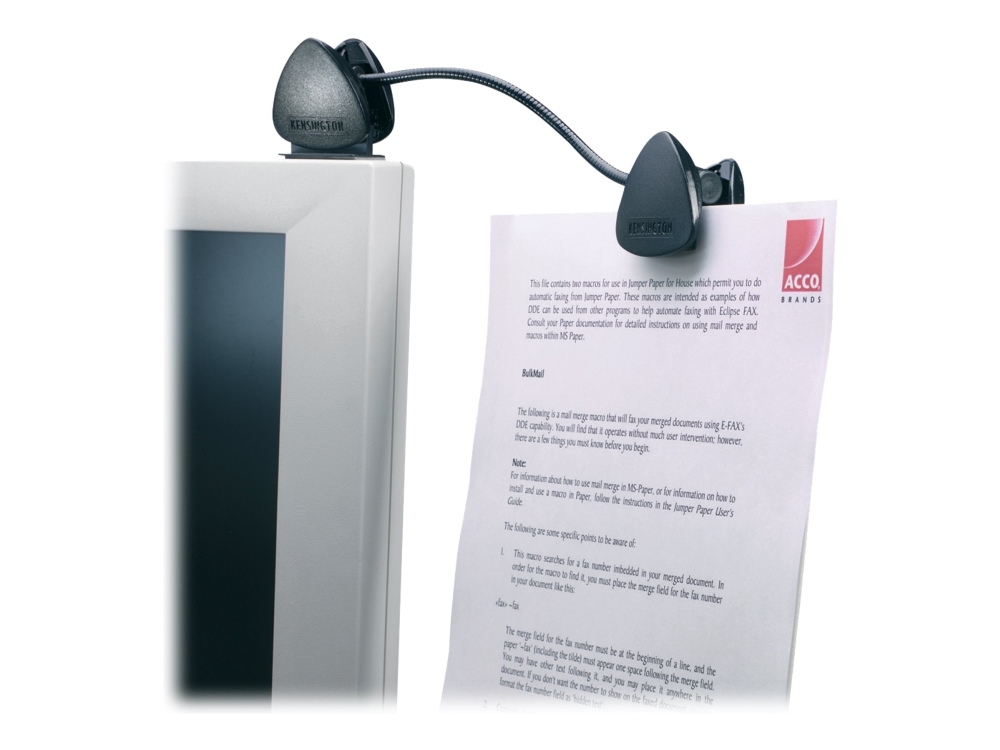 Kensington FlexClip® bärbar manuskripthållare | Möbler - Tillbehör - Ergonomisk tillbehör | GameStuff