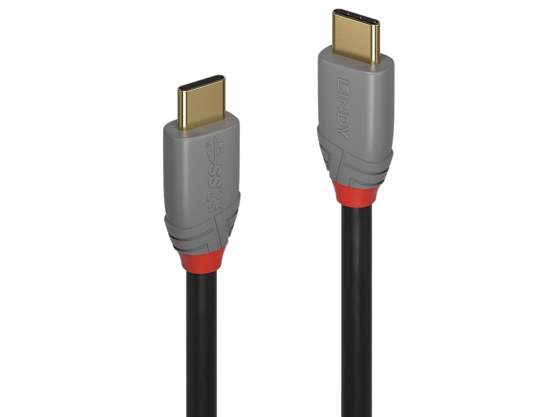 Lindy 36900, 0,5 M, Usb C, Usb C, 10 Gbit/S, Schwarz, Grau