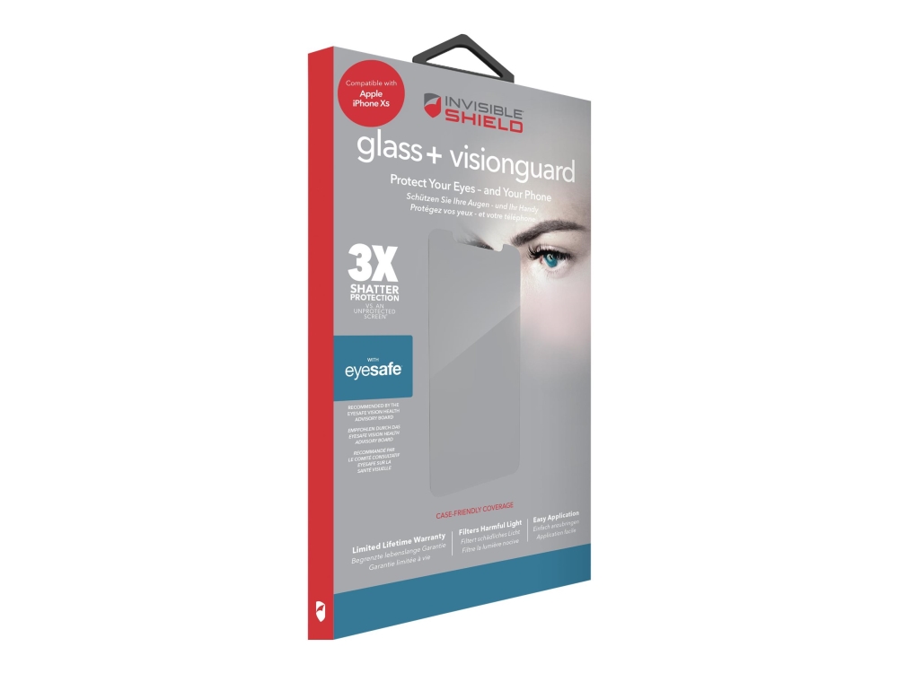 Invisibleshield Glass+ Visionguard, Apple, Iphone Xs, Staubresistent, Kratzresistent, Schockresistent, Transparent, 1 Stück(E)