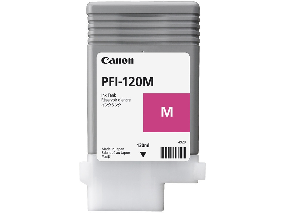 Canon Pfi-120 M - 130 Ml - Magenta - Original - Blækbeholder - For Imageprograf Gp-200, Gp-300, Tm-200, Tm-205, Tm-255, Tm-300, Tm-305, Tm-355